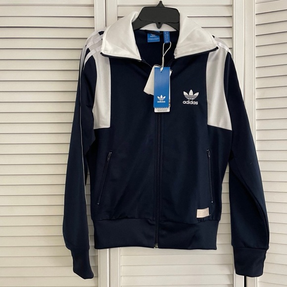 Adidas originals navy white jacket - Picture 1 of 4